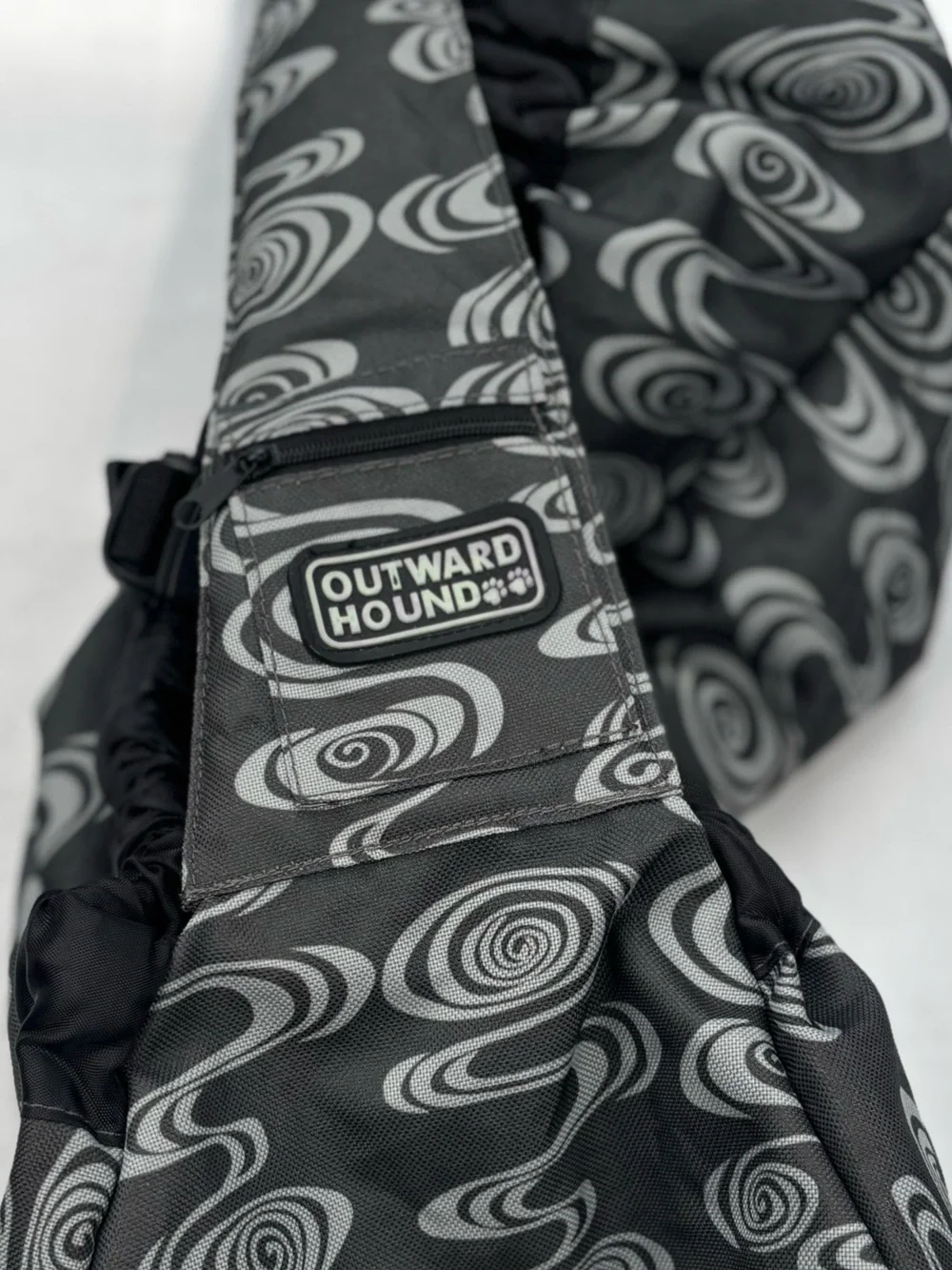 Outward Hound PoochPouch Dog Sling Carrier Gray Spiral Small Pet Up to 15 lb
